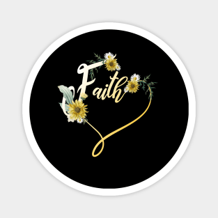 Daisy Sunflower Faith Heart Jesus Lover Gift Magnet